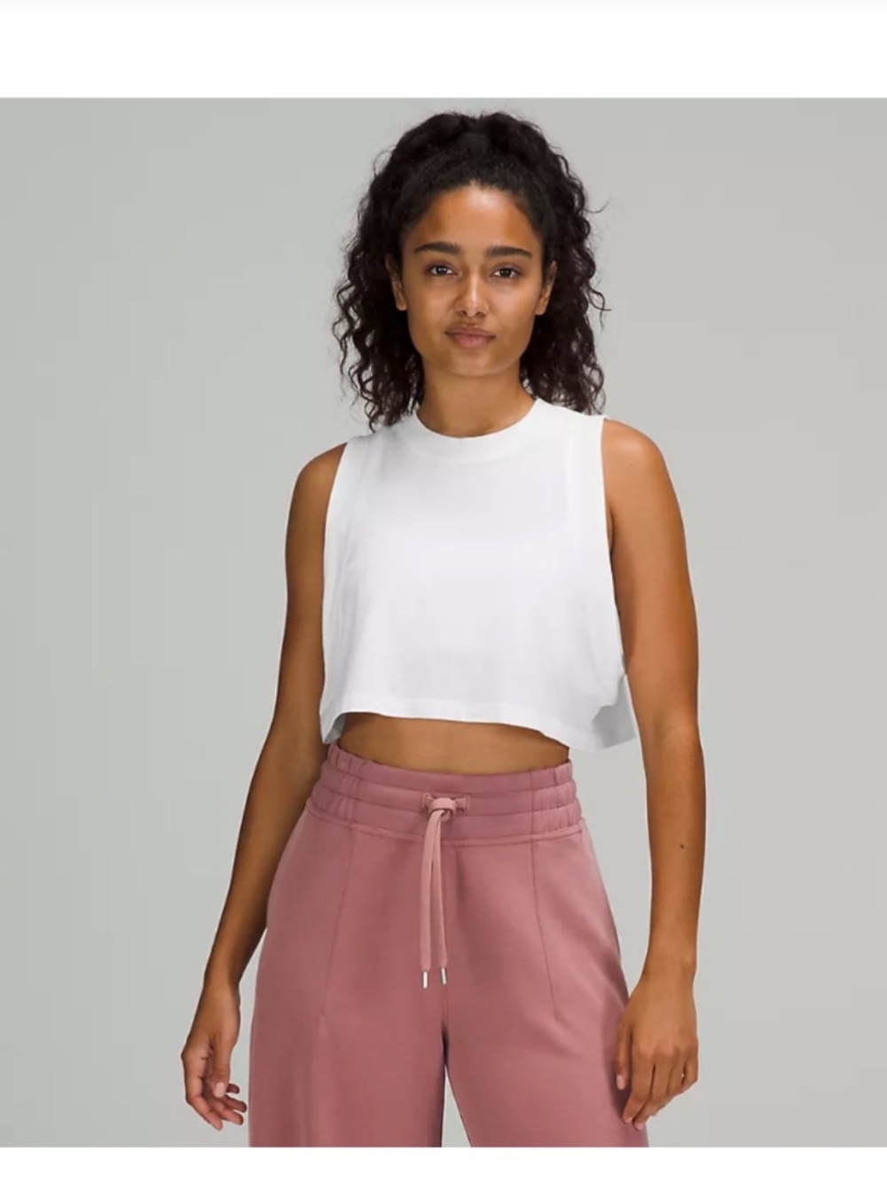 Lululemon All Yours Crop Tank Top in White Size 0
